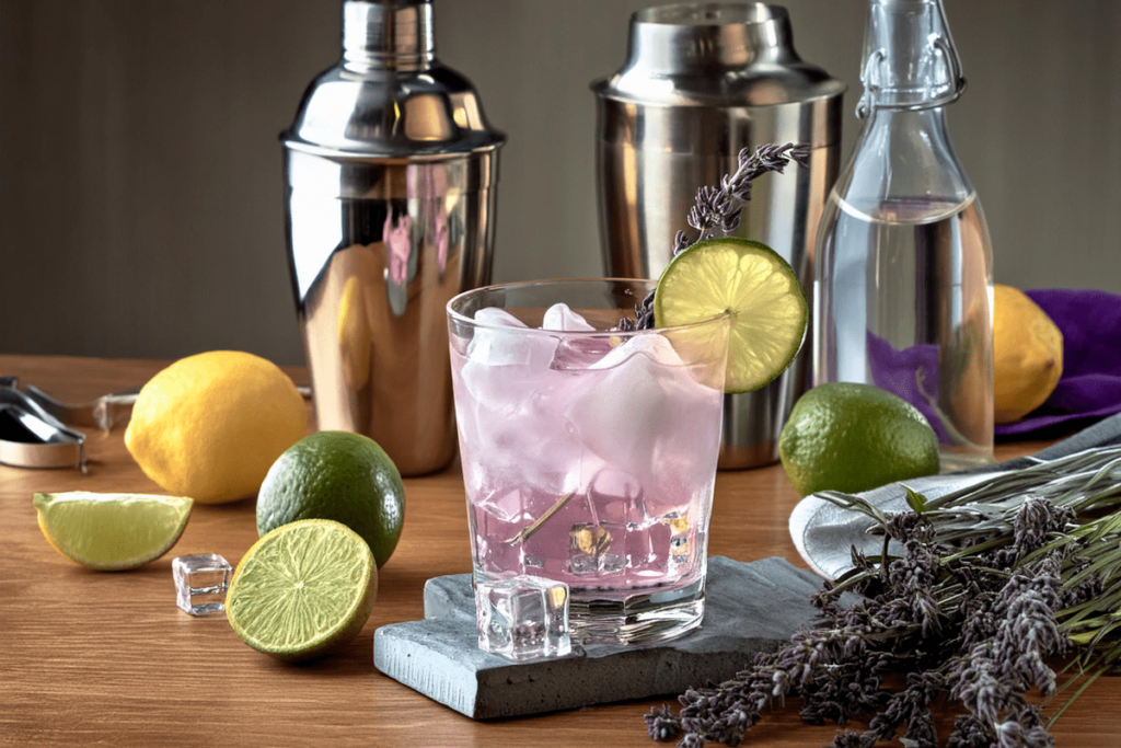 Lavender Lime Spritz, a floral refreshing drink