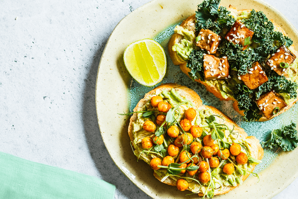 Vegan open sandwiches